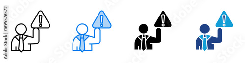 Risk icon set multiple style collection