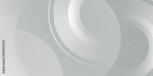 Gray and white gradient background with dynamic geometric lines. Modern abstract background, futuristic graphics. Vector illustration. EPS. 4