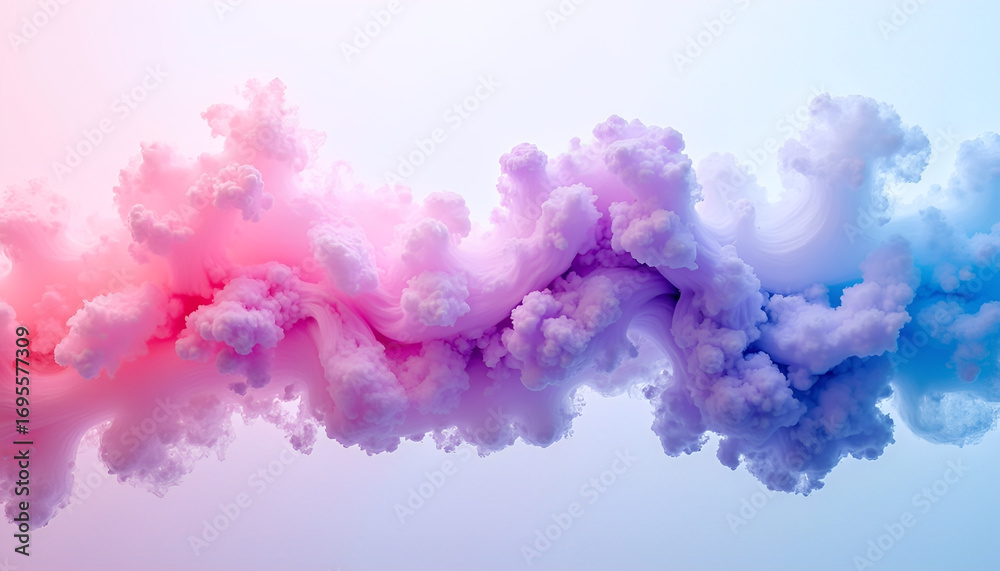 Fototapeta premium Vibrant swirl of pink and blue ink suspended in water, abstract creative art