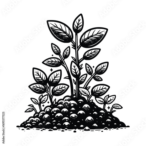Growing Plant Cartoon Vector