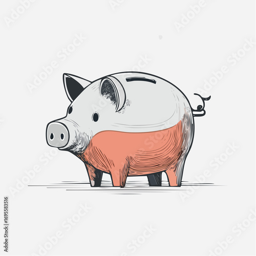 Charming piggy bank illustration representing savings goals and financial planning for future wealth
