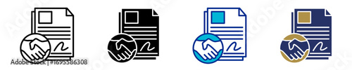 Agreement  Icon Set Multiple Style Collection