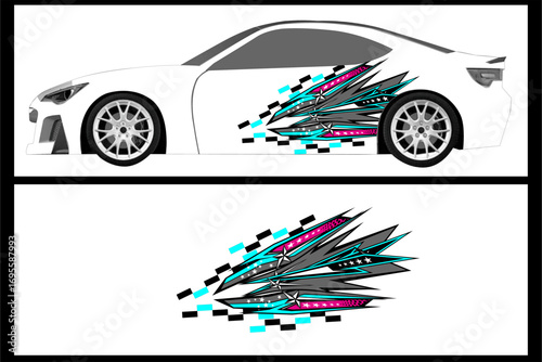 Car wrap graphic racing abstract background for wrap and vinyl sticker