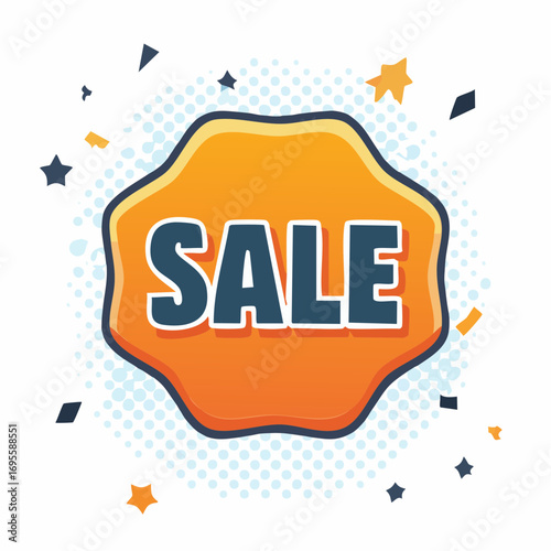 Vibrant sale badge with confetti, grab attention, boost sales, perfect for promotion and marketing