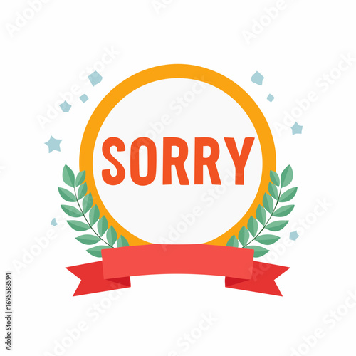 Express heartfelt apologies with this sincere and elegant vector design, perfect for amends