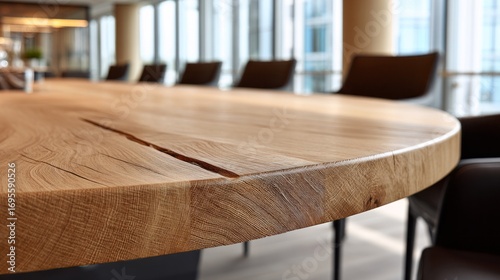 A wooden table with a few chairs around it