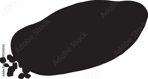 Simple silhouette illustration of a potato with sprouts growing representing new life and organic food or farming concept for healthy diet and sustainable agriculture