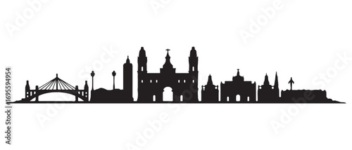 Lima skyline silhouette. Black Lima city design. Vector black silhouette. with white background
