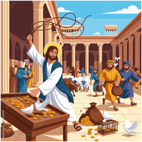 Jesus clearing the Temple, bible story