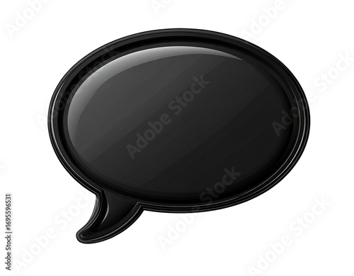 3D Black Speech Bubble Graphic
