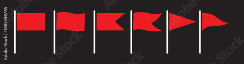 Flag icon set. Waving flag icon. Different flag icons set. Set of red flag icons. different shapes turkey flags, turkey map in official colours and proportion flagpole and wavy shaped