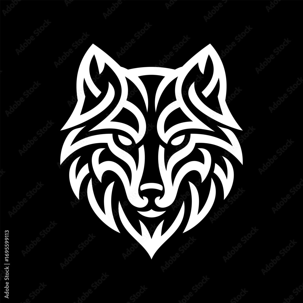 Fototapeta premium head of a wolf vector logo design
