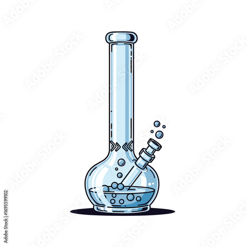 Clean glass water pipe ready to use, ideal for cannabis lifestyle brands & smoke shop promotions