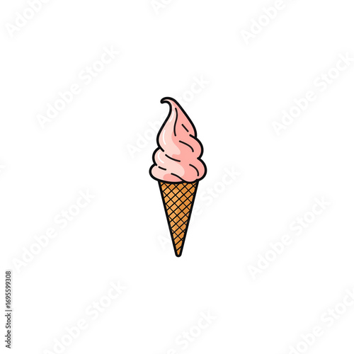 ice cream cone pink strawberry