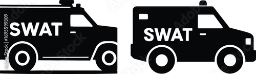 Swat police vehicle silhouettes bundle set for law enforcement graphics silhouette