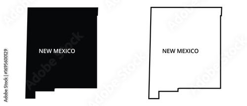 New Mexico map, united states of america. Flat concept icon symbol vector illustration
