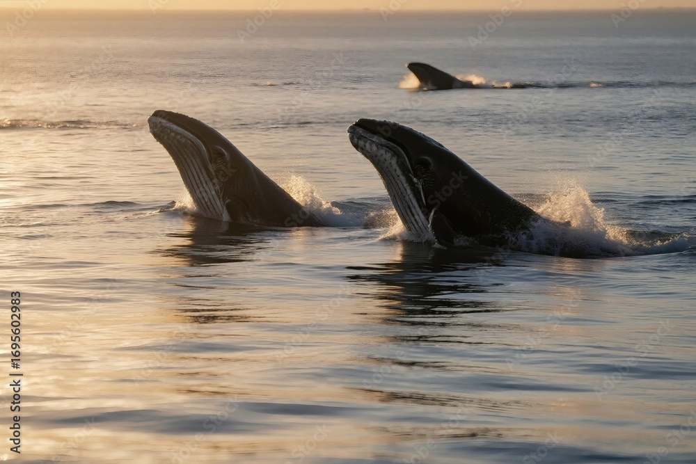 Fototapeta premium Majestic Whale Swimming Gracefully in the Ocean