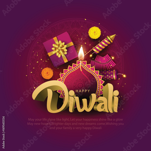 happy diwali greetings design