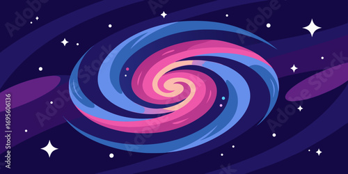Abstract Galaxy Star Swirl Background