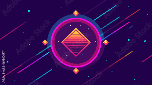 abstract luminous neon particles background