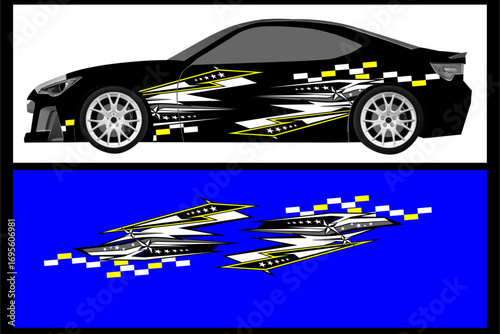 Car wrap graphic racing abstract background for wrap and vinyl sticker