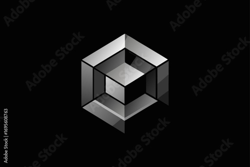 abstract metallic 3d gem background