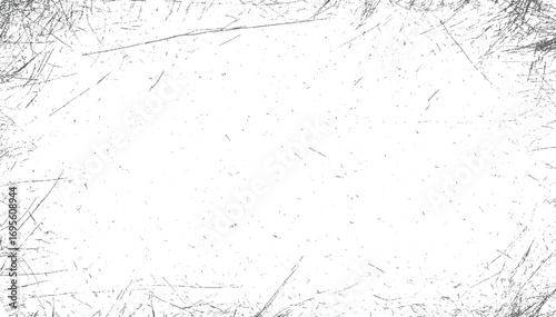 Grunge scratches Old distressed black dust and white monochrome Decorative vintage border Vintage grunge paper texture isolated. Old worn overlay distressed vector design on transparent background.