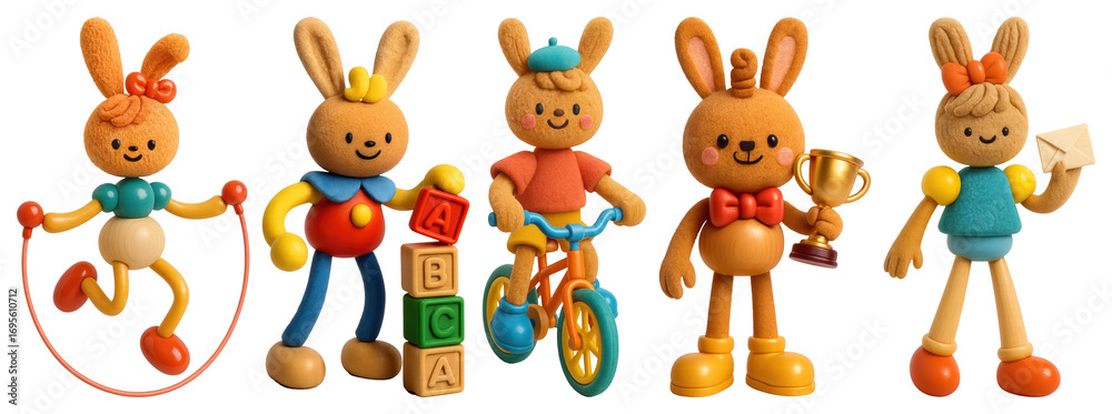 Obraz premium Colorful playful bunny toys