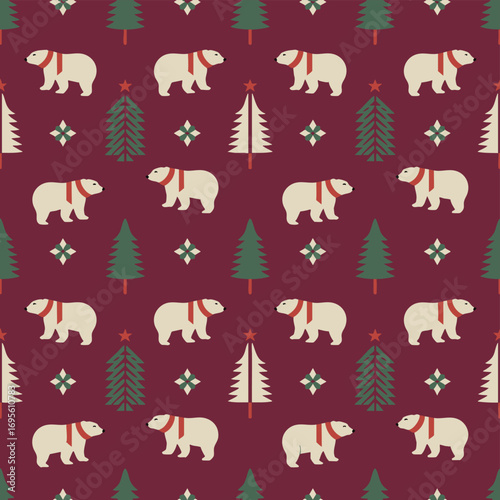 Polar Bear Christmas Knit Pattern: Festive Holiday Design