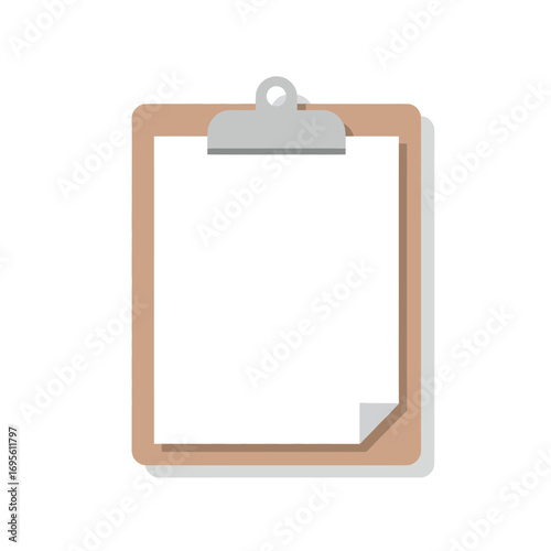 Flat Vector Illustration of Office Clipboard
