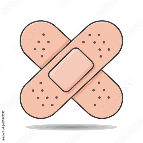 Adhesive Bandage Cross Vector Illustration
