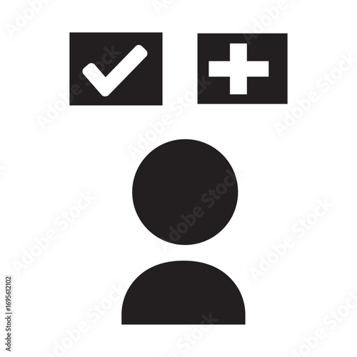 Person with Check and Plus Icon