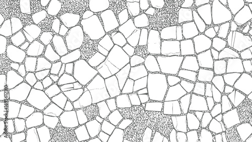Seamless Mosaic Stone Pattern – Cracked Terrazzo Style Vector Tile Texture noise seamless pattern with net vector design on transparent background.