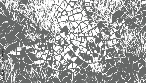 grunge texture Cross Section of Grass and Soil with Stone Texture – Vector Nature vector Illustration, vector design on transparent background.
