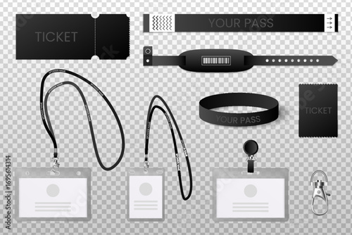 Corporate Staff ID Cards, Club Member Passes, Event Entry Wristbands and Bracelet Set