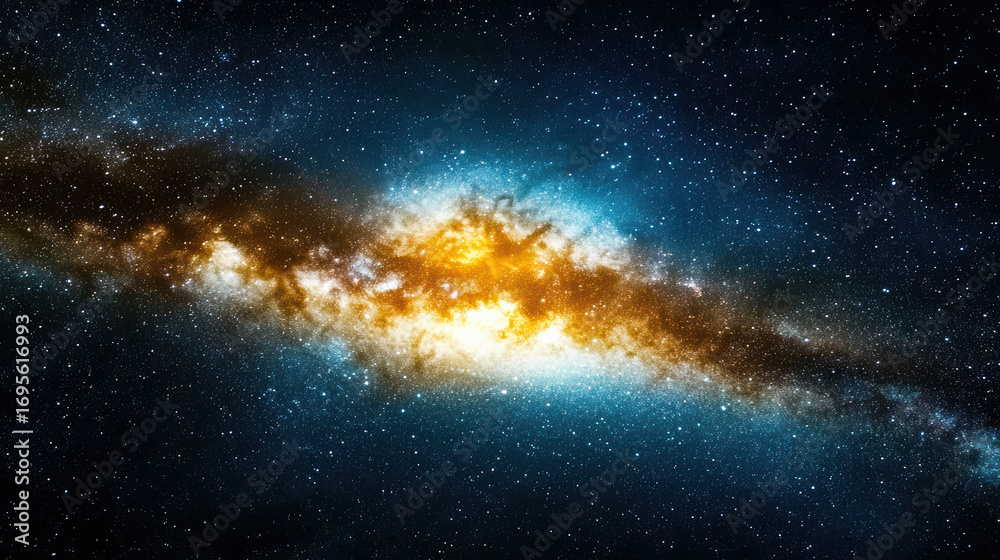 Fototapeta premium Bright galaxy with stars and cosmic dust creating stunning view of universe