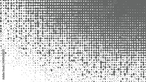 Dot Gradient Grunge Texture – Vintage Halftone Pixelated Comic Vector Grunge Halftone Gradient– Faded Grit Noise Retro Manga Vector Texture vector design on transparent background.