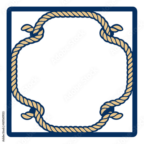Decorative nautical rope border with knots