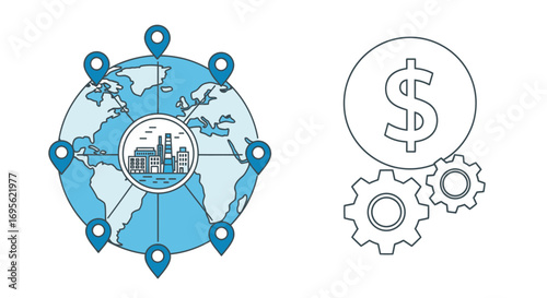 Global business and financial operations with international markets.