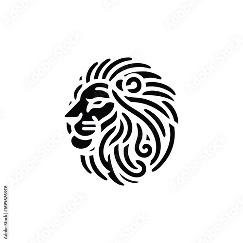 Wallpaper Mural Artistic black and white lion profile illustration Torontodigital.ca