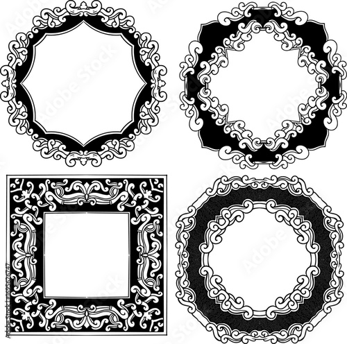  featuring line art illustration art frame ornaments