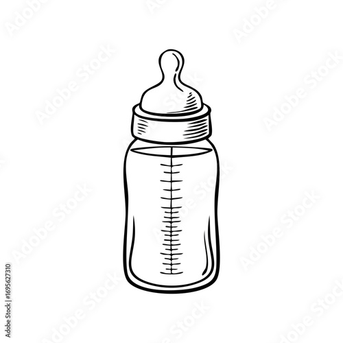 Doodle of a baby bottle illustration