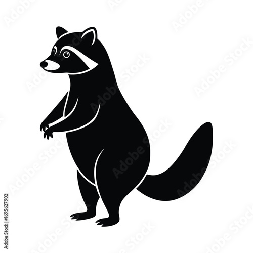 black and white cartoon illustration of a bear