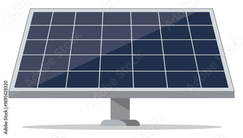 Clean energy concept with a single solar panel illustration, representing sustainable power generation and environmental responsibility for a brighter future