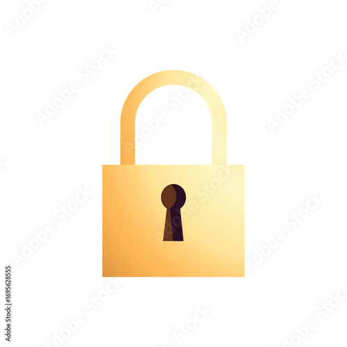 Illustration of a gold-colored security padlock