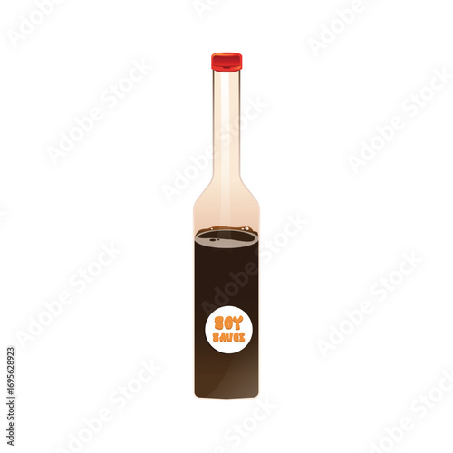 set of illustrations of soy sauce in bottles