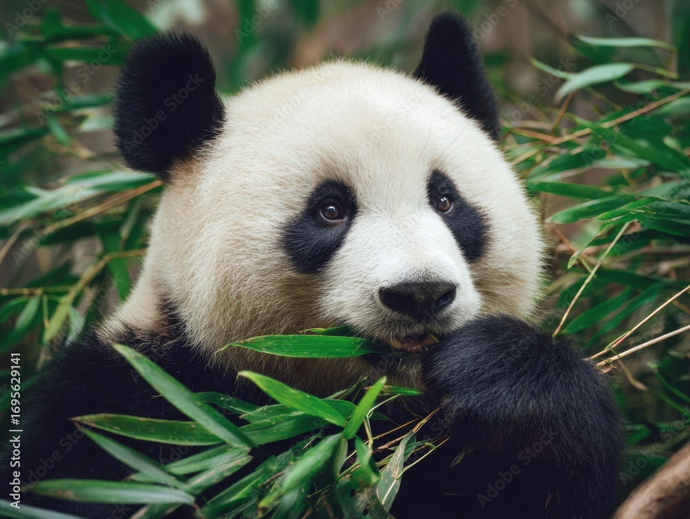 Fototapeta premium High-Quality Authentic Panda Wildlife Conservation Image Inspiring Nature and Sustainable Living for Modern Environmental Campaigns and Social Media Marketing