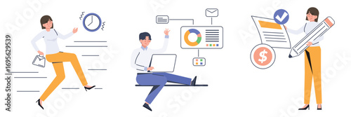 Dynamic team collaboration with data analysis and project management for business growth and efficiency