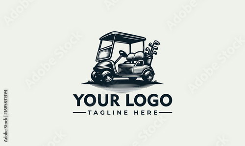 A vintage-style illustration of a golf cart, ready for a leisurely round.