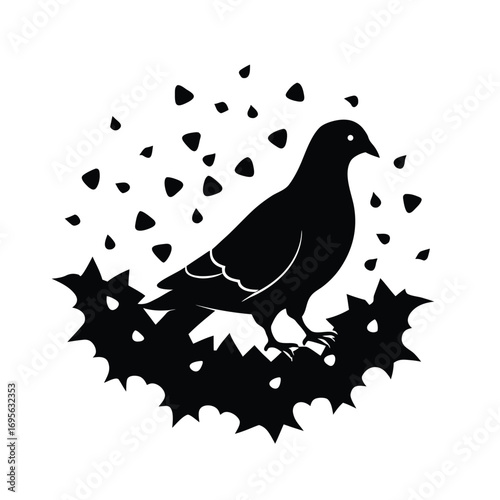 silhouette of a pigeon
